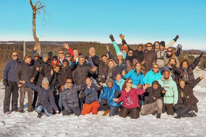 Het Fresco Farma team op wintersport